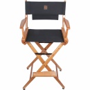 PORTABRACE Location Chair , Walnut Finish, Black Seat , 30-inch