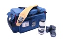 PORTABRACE Mid-sized, rigid-frame carrying case for camera and lenses.